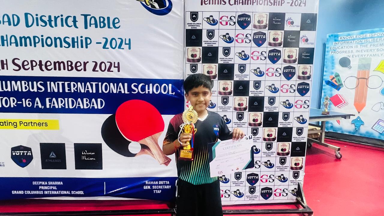 Kabir Saini Shines at the Under-9 Faridabad District Table Tennis Championship