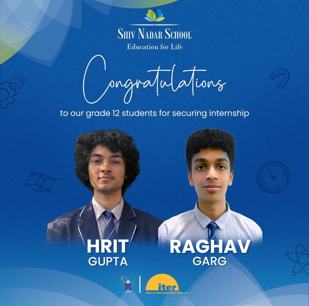 Shiv Nadar School Faridabad Students Selected for Prestigious International Internship
